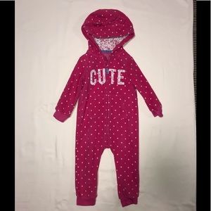 Carter’s Pink “Cute” One Piece Jumpsuit 18M